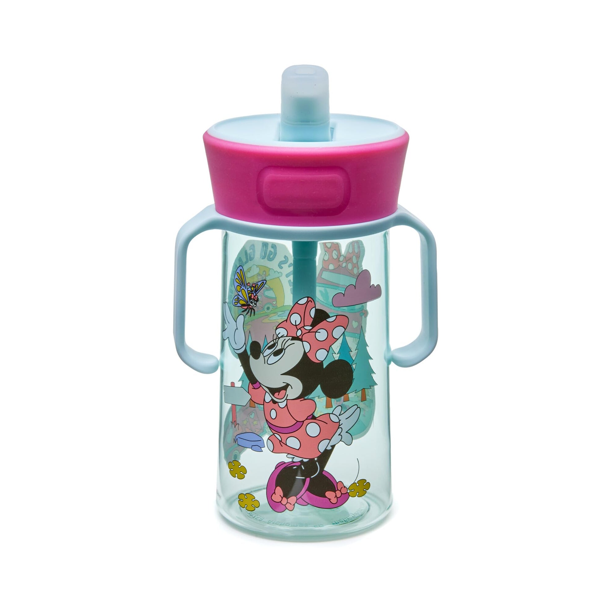 The First Years Disney Minnie Mouse Pop Up Toddler Straw Cup - Dishwasher Safe Toddler Water Bottle with Spout - Transition Sipp