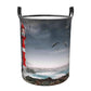 Pevtufa 3d Lighthouse In The Surf Foldable Laundry Basket Organizer,Fabric Clothes Toy Storage Basket Nursery Hamper Storage Bin