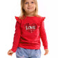 Toddler Girls T-Shirt Valentine'S Day Shirt Heart Tops Kids Long Sleeve Ruffle Baby Tees Size 5