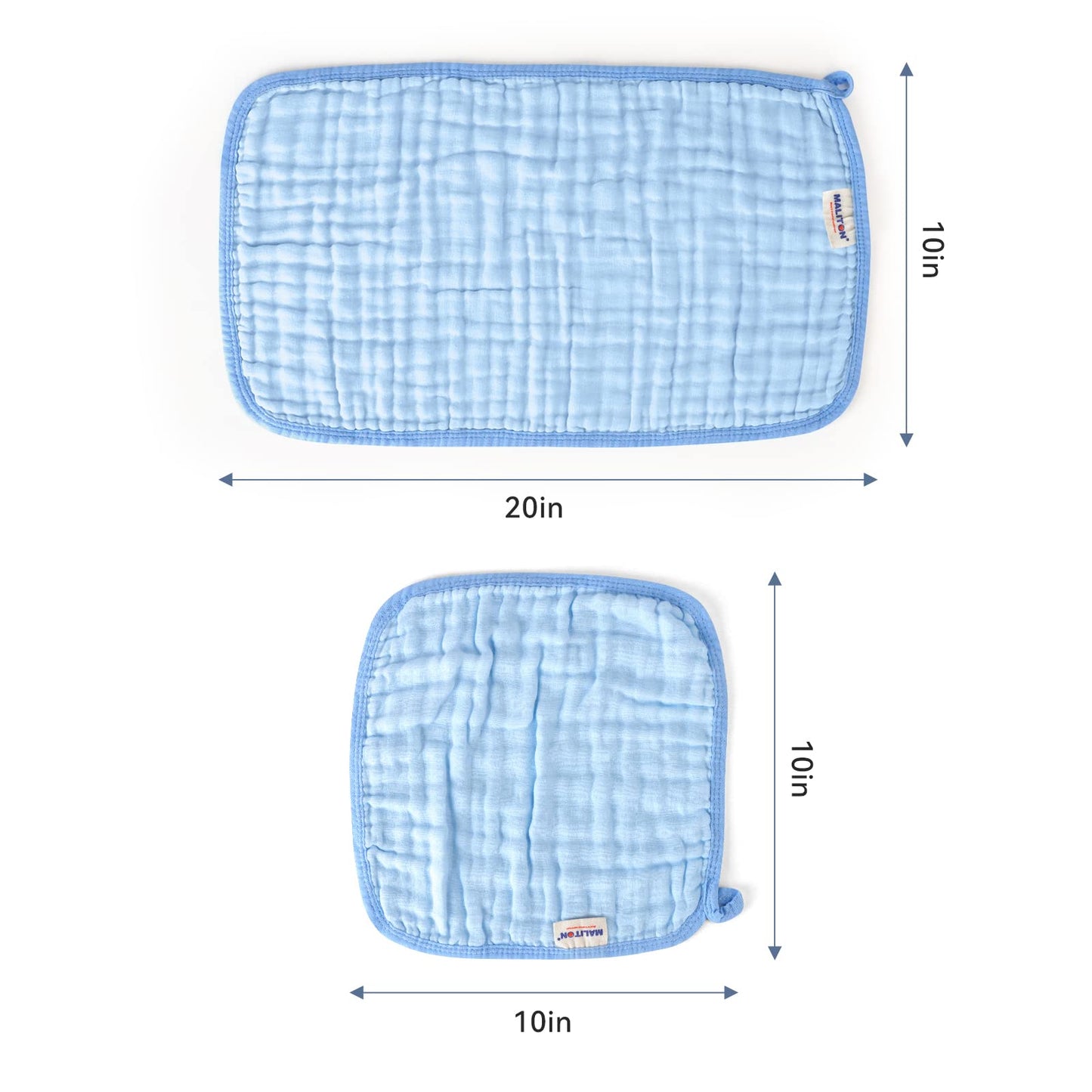 Maliton Baby Boy Muslin Burp Cloths 6 Pack Large 20x10 100% Cotton Burp Rags Absorbent and Soft 6 Layers Baby Spit Up Rags N