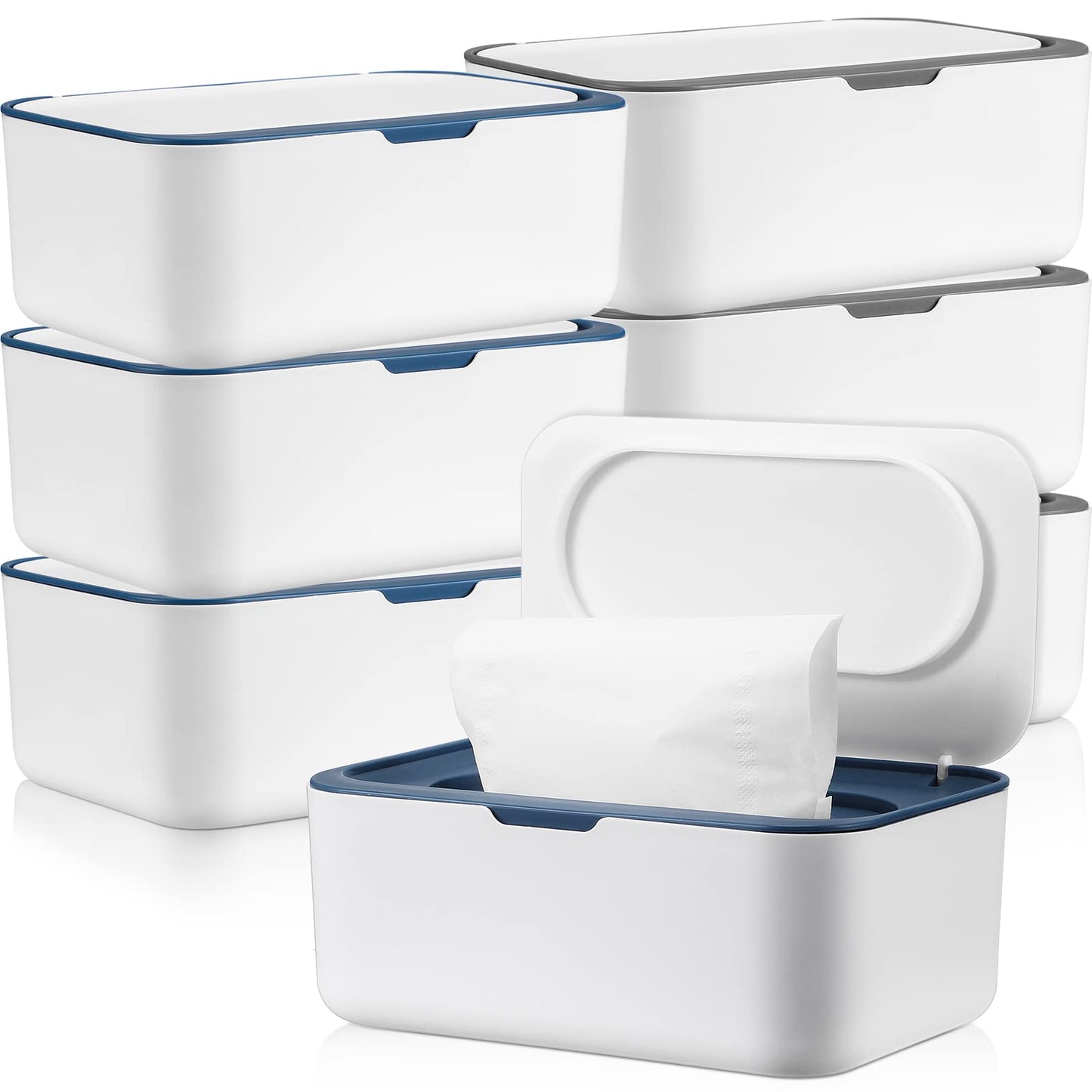 6 Pack Baby Wipes Dispenser Wipe Holder With Lids Refillable Wipes Container With Sealing Design Keeps Wipes Fresh Easy Open And