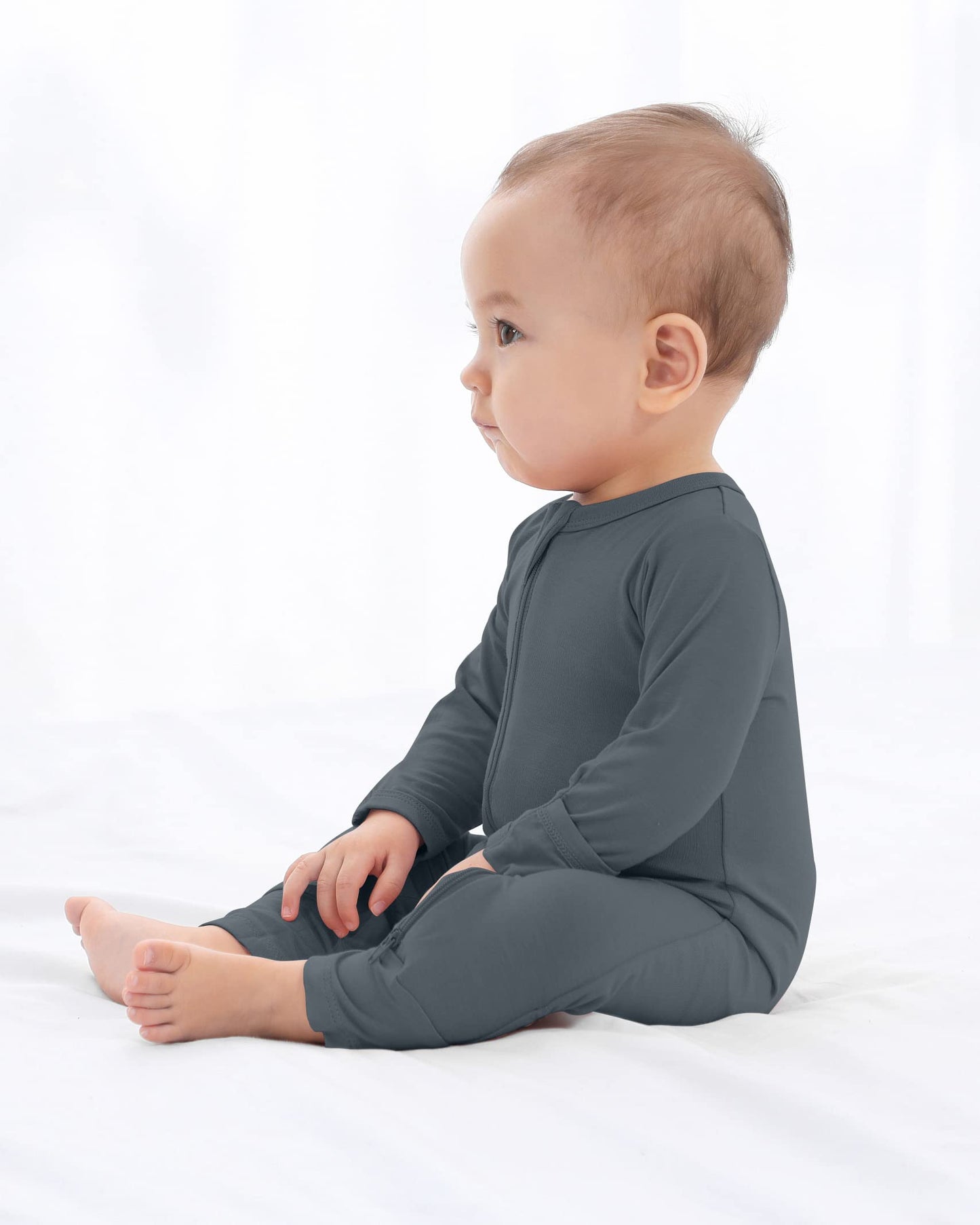 Guisby Rayon Zipper Pajamas Baby, 3 Pcs Long Sleeve Romper Sleepers Newborn