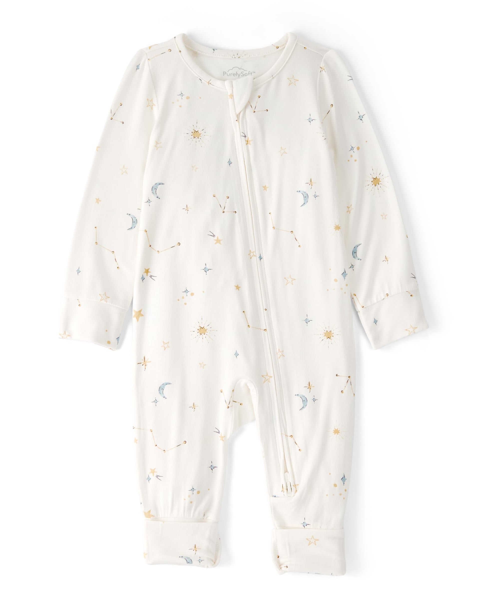 Carters Neutral PurelySoft Sleep and Play Pajamas, Constellation Print, 9M