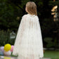 Fkkfyy Big Girl Cape Cloak Dresses Matching Princess Wedding Birthday Party Halloween Star Sequins Cape Summer Cloaks Costumes F