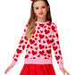 Red Heart Sweater Tops For Girls Valentine Day Love Sweatshirts Unisex Kids Long Sleeve Outfit Pink 5-6 Years