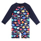 Huaaniue Baby/Toddler Boy Swimsuit Rashguard Swimwear Long Sleeve One-Piece Fish 5-6 T