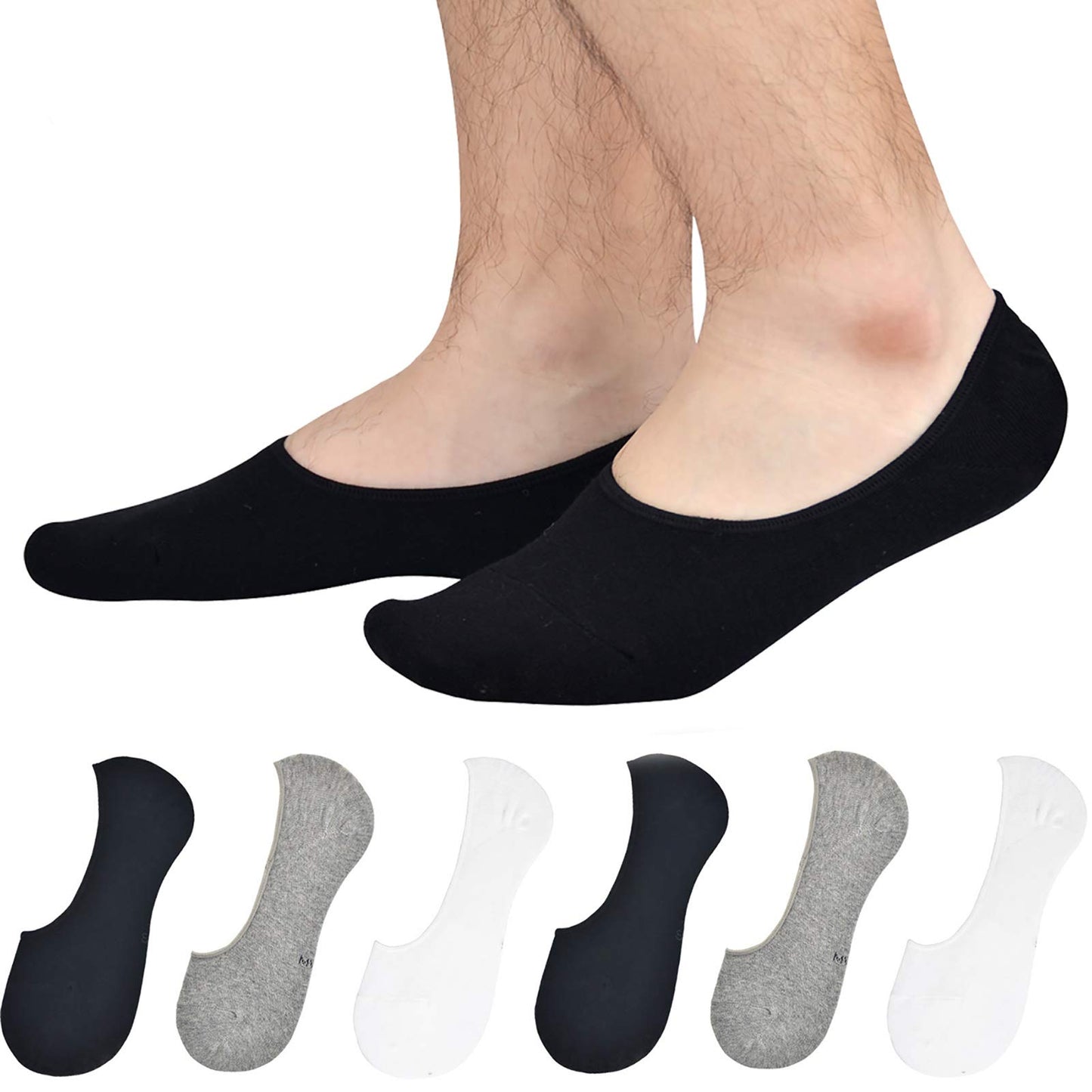 Jormatt 6 Pairs Women Mens Truly No Show Socks With Non Slip Grips Loafers Sneaker Boat Low Cut Shoes Cotton Socks,Men Shoes Siz