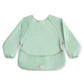 mushie Long Sleeve Baby Bib | Mess Free & Waterproof Fabric for Toddlers | Adjustable Fit for Ages 6-24 Months (Roman Green)