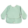 mushie Long Sleeve Baby Bib | Mess Free & Waterproof Fabric for Toddlers | Adjustable Fit for Ages 6-24 Months (Roman Green)