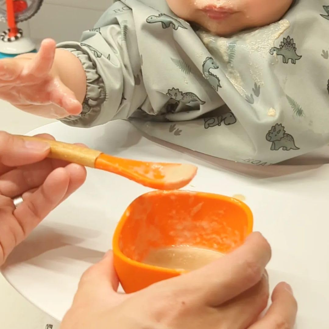 Avanchy Baby Bowls Silicone Mini Prep Bowl Set For Babies Kids Toddler For Feeding Food 4 Oz, Yellow