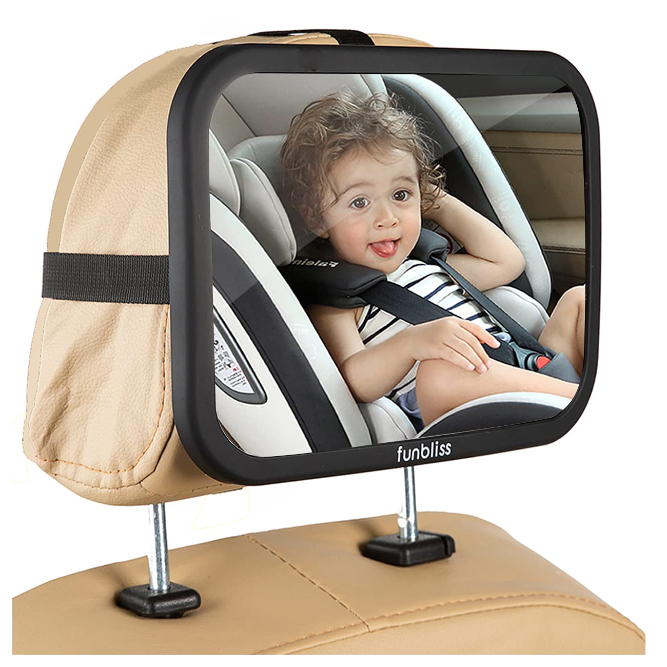 Baby Car Mirror Most Stable Backseat Mirror With Premium Matte Finish-Super Clear Pmma Material Mirror-Safe, Secure And Shatterp