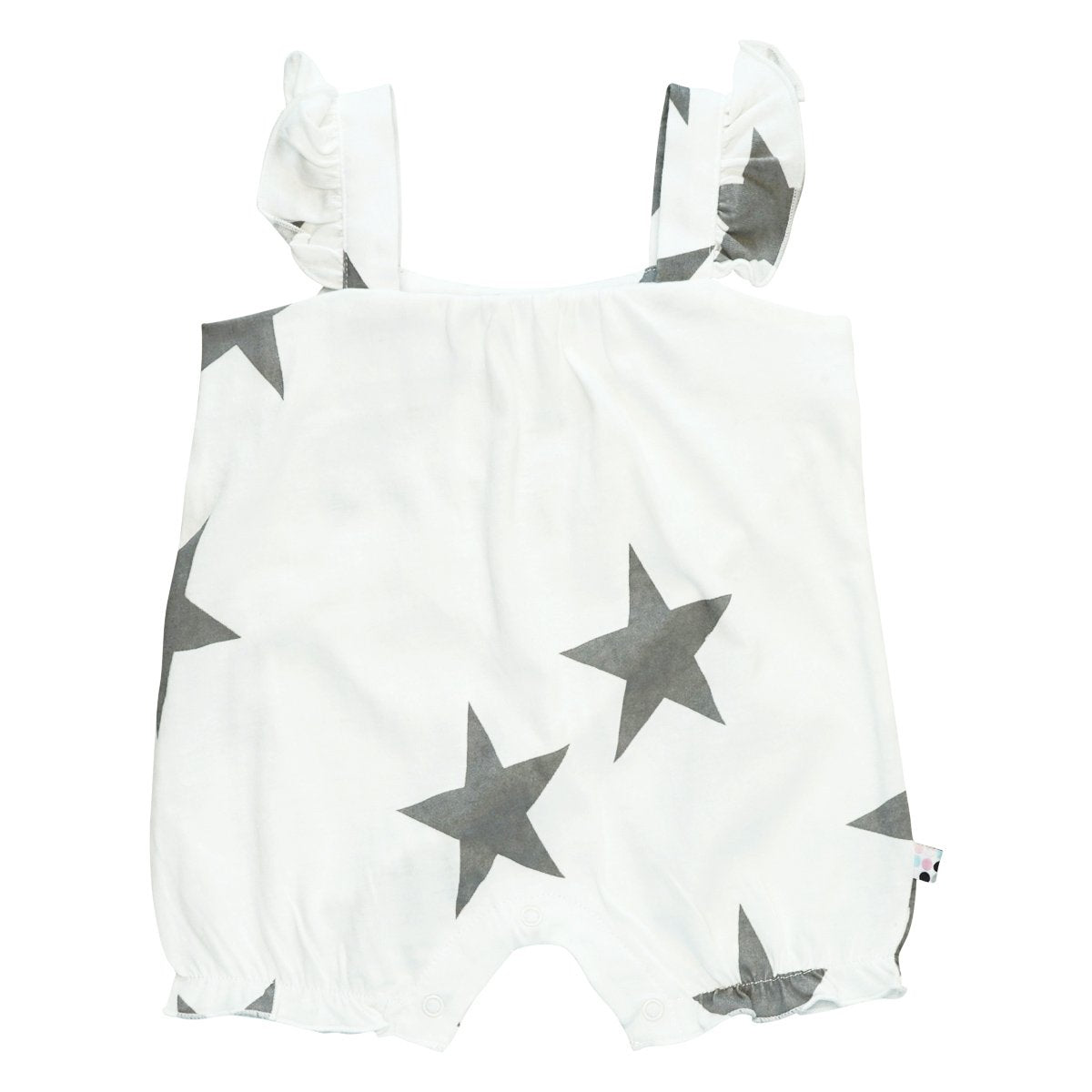 Babysoy 100% Organic Cotton Baby Girl Tank Romper (Thunder, 0-3 Months)