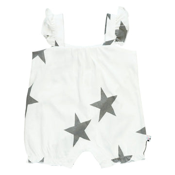 Babysoy 100% Organic Cotton Baby Girl Tank Romper (Thunder, 0-3 Months)