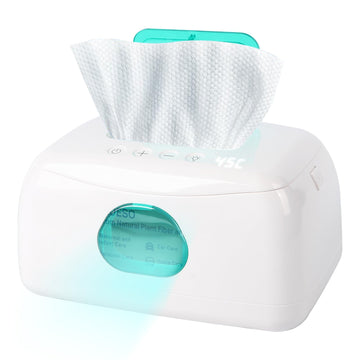 Baby Wipe Warmer with 16-Level Precision Heating, Portable USB-Powered Wet Wipe Warmer, Auto-Lift Spring Wet Wipes Dispenser, Ge