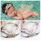 Xichenbaby Girls Crown Headband Newborn Princess Head Band Headdress Elastic Hair Band (Crystal -2Pack)