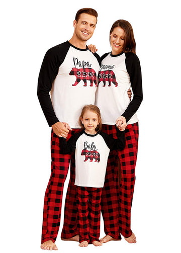Iffei Matching Family Pajamas Sets Christmas Pj'S With Bear Printed Tee And Plaid Bottom Loungewear 6-7 Years