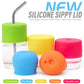 Maxin Silicone Sippy Lids Pack Of 5, Silicone Spout Makes Cup Into Spill-Proof Sippy Cup For Babies And Toddlers