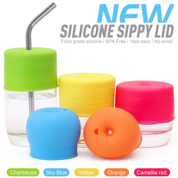 Maxin Silicone Sippy Lids Pack Of 5, Silicone Spout Makes Cup Into Spill-Proof Sippy Cup For Babies And Toddlers