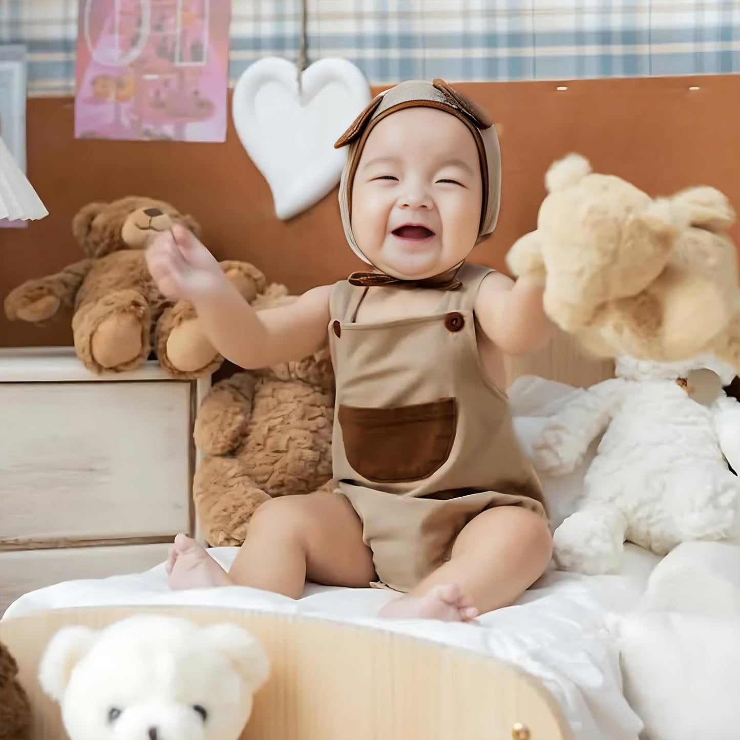 Agqt Baby Boys Bear Costume 1St Halloween Animal Costume One Piece Romper Overalls With Bear Hat Size 12-18 Months(80)