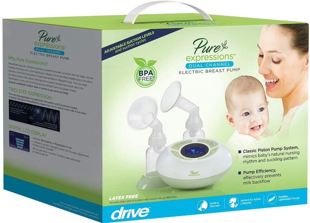Drive Medical Pure Expressions Economy Dual Channel Electric Breast Pump