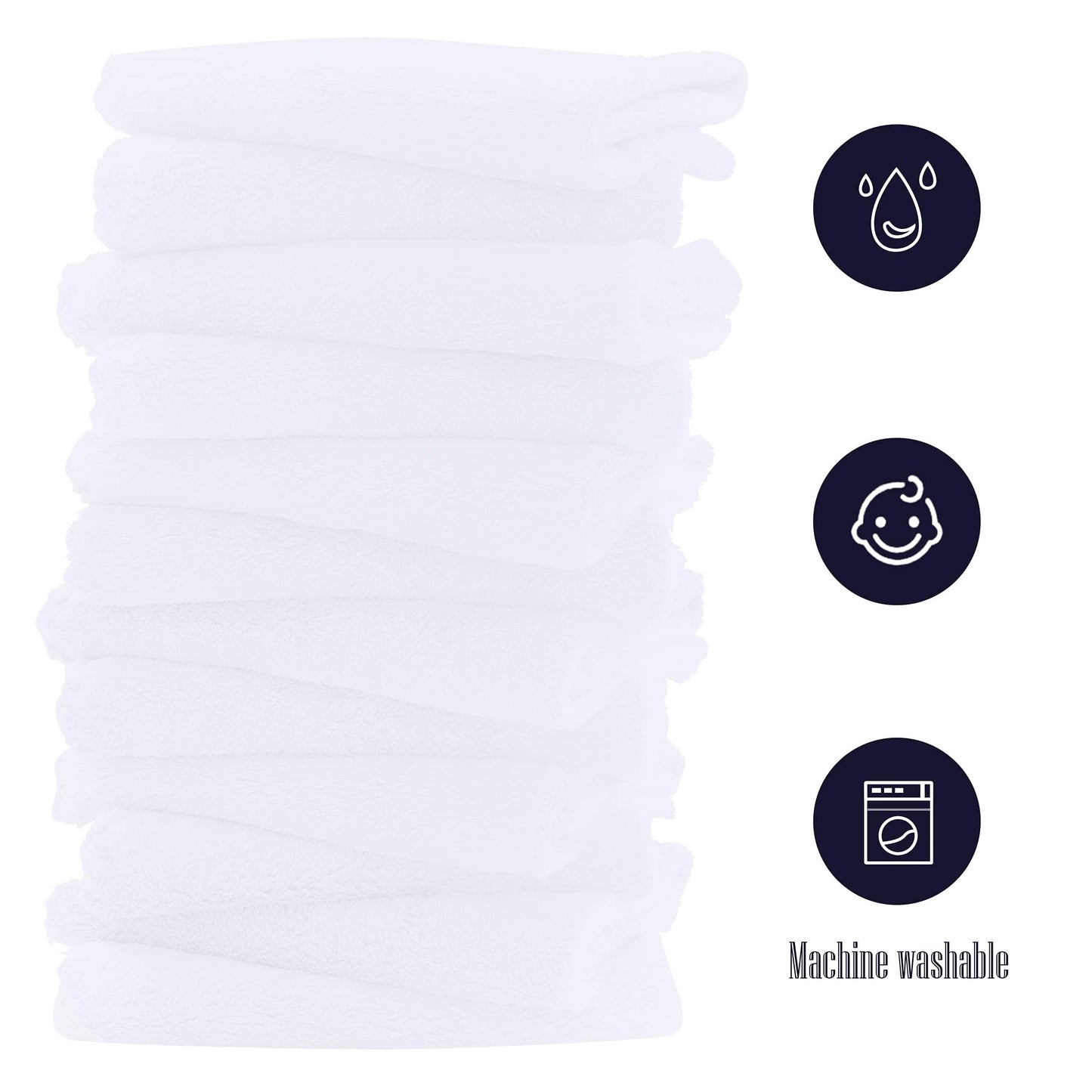16 Pack Baby Washcloths - 10X10 Inch, Microfiber Baby Towel - Absorbent And Soft Baby Wash Clothes For Newborns, Infants And Tod