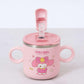 Melibel Kids Stainless Steel Sippy Cup with Straw, Pink,pack of 1
