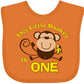 Inktastic Little Monkey 1St Birthday Boy Baby Bib Orange 366B