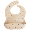Mushie Silicone Baby Bib | Adjustable Fit Waterproof Bibs (Black Daisy)