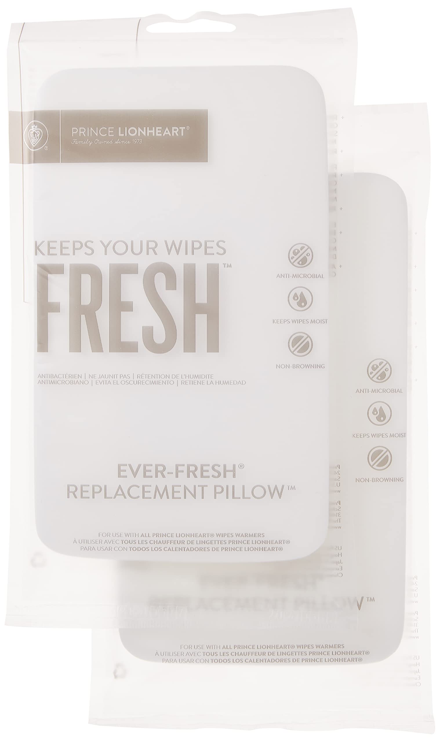 Prince Lionheart Ever-Fresh Replacement Pillows For Ultimate Wipes Warmer, 2 Count (Pack Of 1)