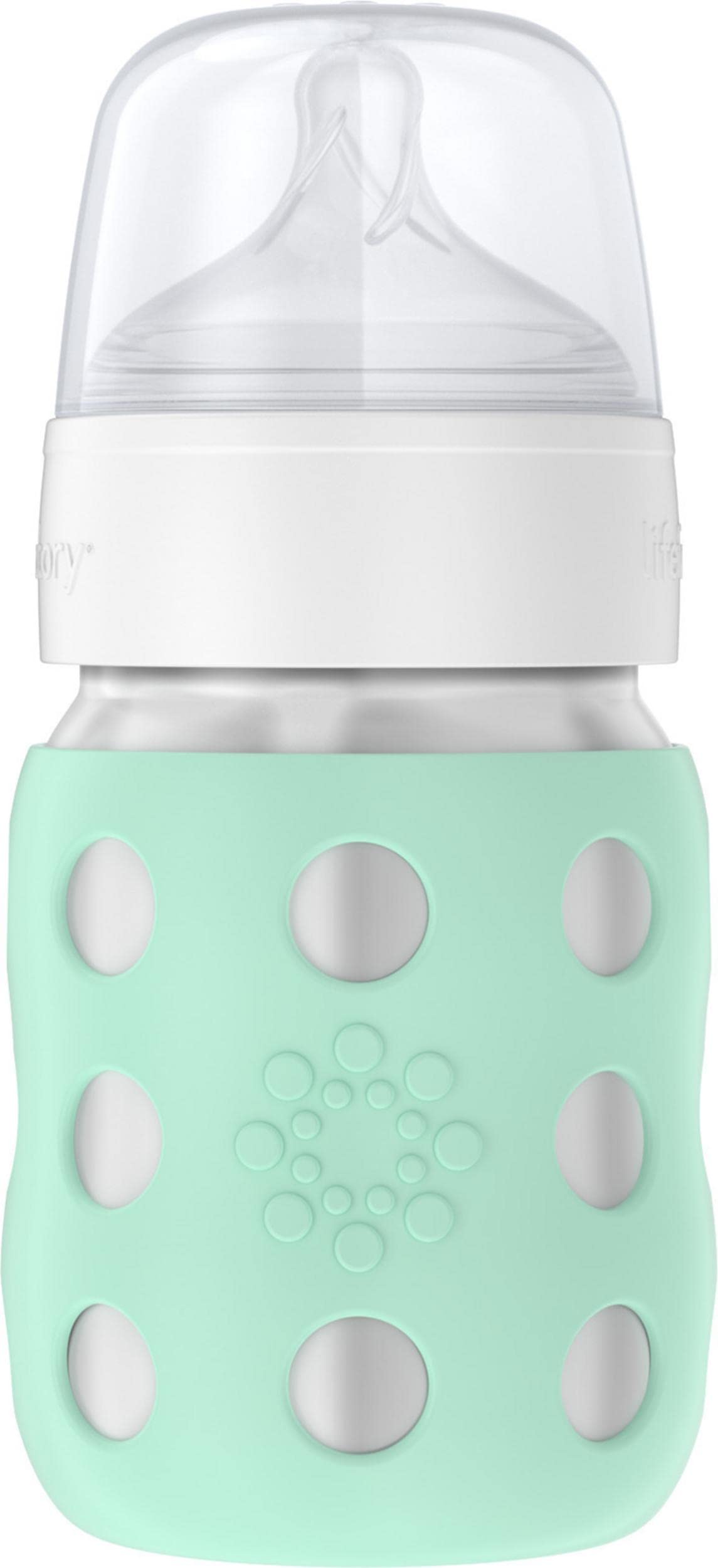 Lifefactory 8-Ounce Stainless-Steel Vacuum-Insulated Wide-Neck Baby Bottle With Stage 2 Nipple (3-6 Months) Mint, Ls2211Wmi4