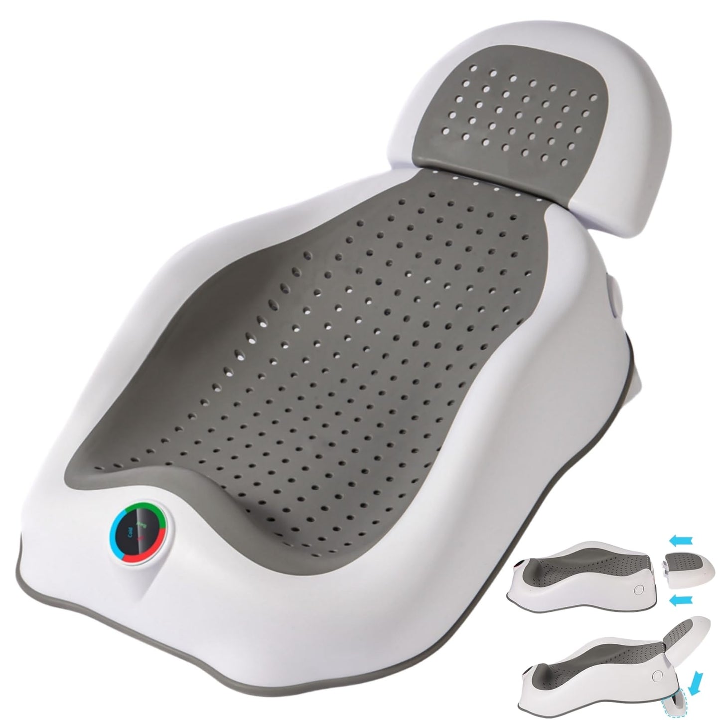 NFSVLB Baby Bath Support Newborn Bathtub with Water Temp Reminder Card - Adjustable,Ergonomic,Non-Slip Baby tubs for Newborns up