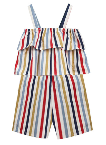 A.T.U.N. (All Things Uber Nice) GirlS Cotton Above The Knee Jumpsuit (Grom Fic_Multi_23 Years) Multicolour