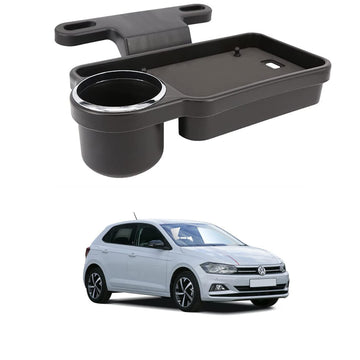 Oshotto (FT04) Foldable Car Auto Headrest Rear Back Seat Table Drink Food Cup Tray Holder Compatible with Volkswagen Polo  Bla