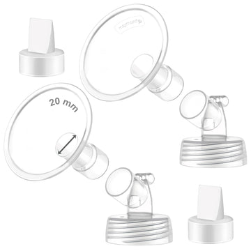 2X 20 Mm Maymom Two-Piece Wide Neck Pump Parts Compatible With Spectra S1,Spectra S2 Pumps And 2 Valves; Incl Wide Mouth Flanges