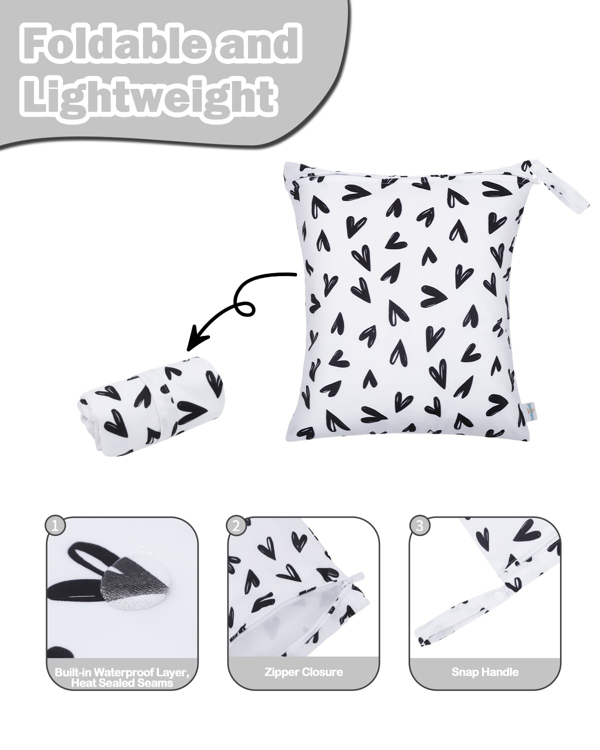 babygoal Waterproof Wet Dry Bag for Swimsuits,Travel, Food Storage, Stroller, Daycare, Baby Diapers, Yoga, Beach, Pool, Wet Clot