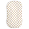 Dilimi Baby Lounger Cover For Boys And Girls, Removable Cover Ultra Soft Comfortable Lounger Slipcover, Light Brown Checkerboard