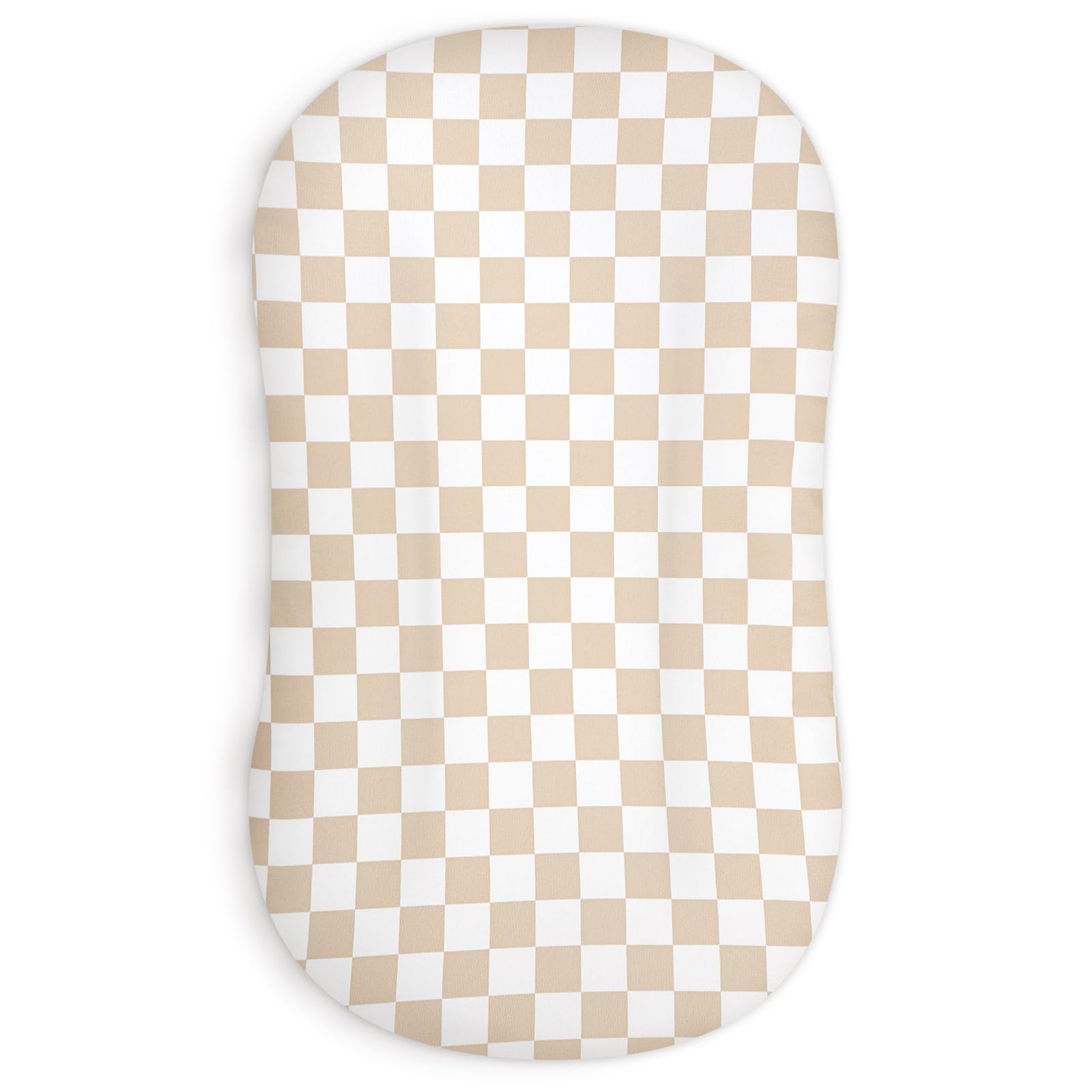 Dilimi Baby Lounger Cover For Boys And Girls, Removable Cover Ultra Soft Comfortable Lounger Slipcover, Light Brown Checkerboard