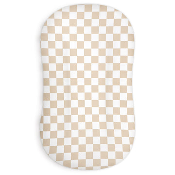 Dilimi Baby Lounger Cover For Boys And Girls, Removable Cover Ultra Soft Comfortable Lounger Slipcover, Light Brown Checkerboard