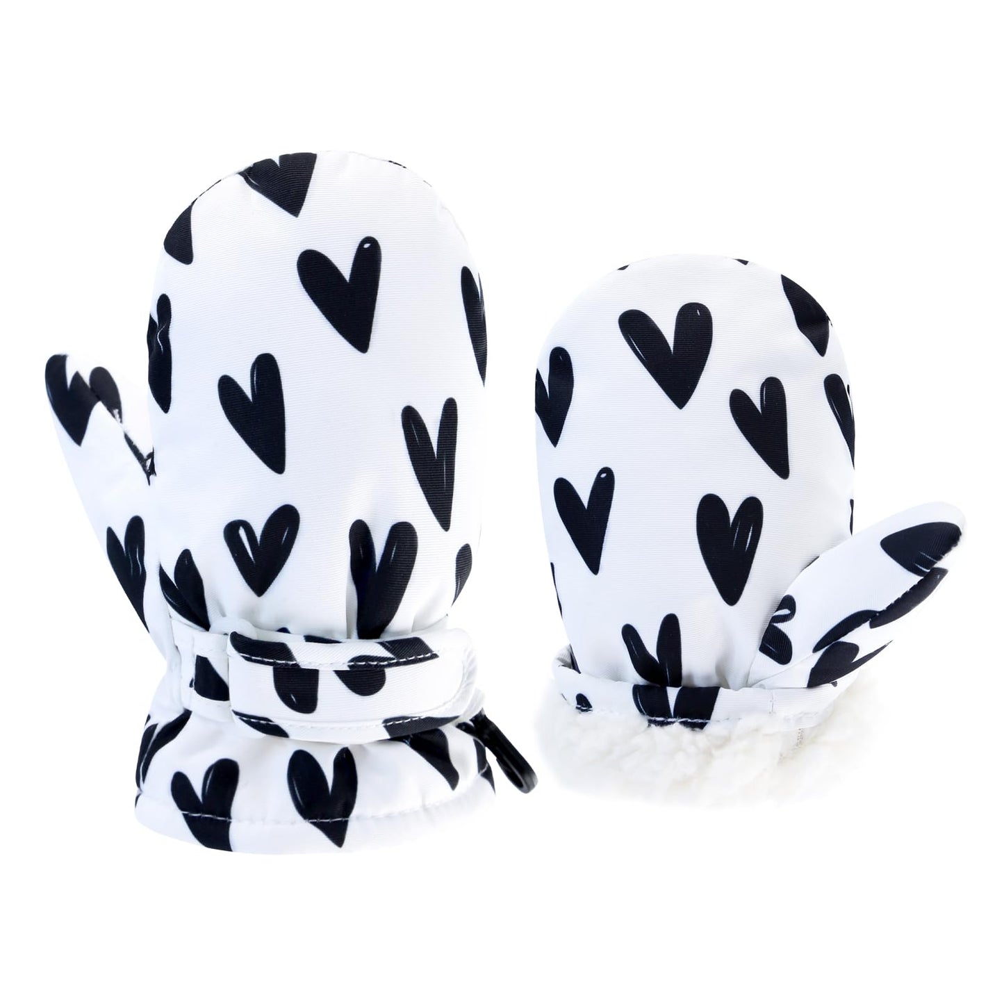 Bavst Toddler Waterproof Mittens Fleece Lined Baby Boys Girls Winter Warm Glove Kids Snow Infant Ski Mitten For 3M-5T (Sweet Hea