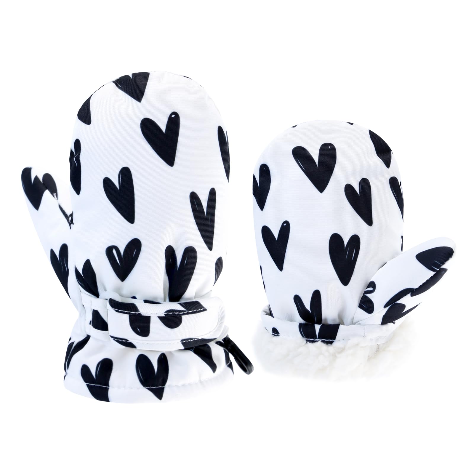 Bavst Toddler Waterproof Mittens Fleece Lined Baby Boys Girls Winter Warm Glove Kids Snow Infant Ski Mitten For 3M-5T (Sweet Hea