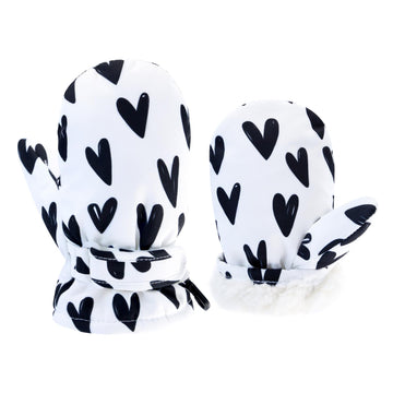 Bavst Toddler Waterproof Mittens Fleece Lined Baby Boys Girls Winter Warm Glove Kids Snow Infant Ski Mitten For 3M-5T (Sweet Hea