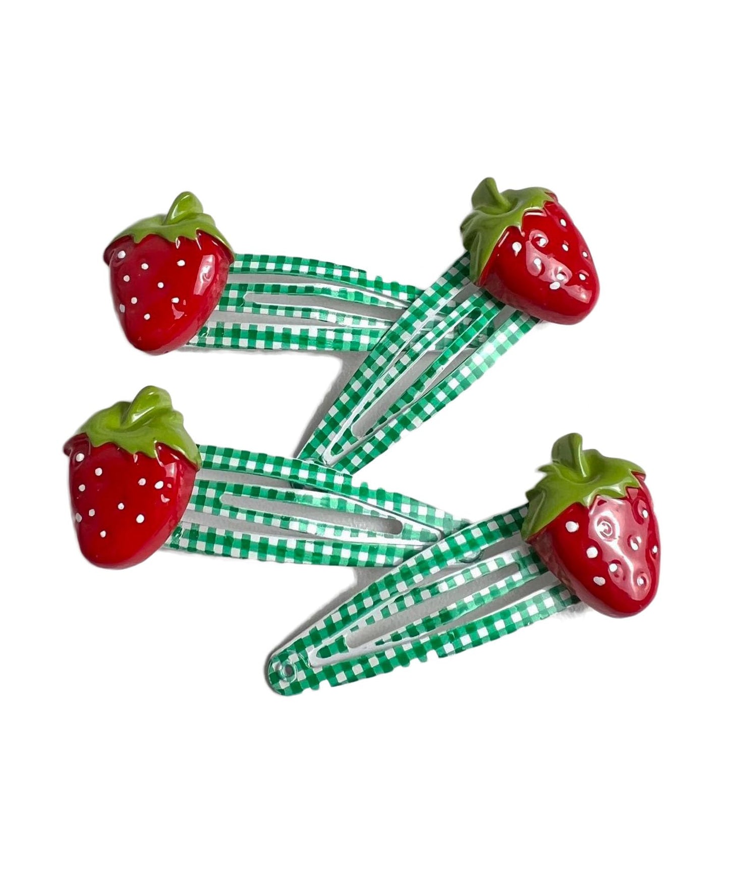 Strawberry Snap Clips Baby Girls Fruit Hair Bow Clips Strawberry Hair Ring Tie BBW24 (Set-G)