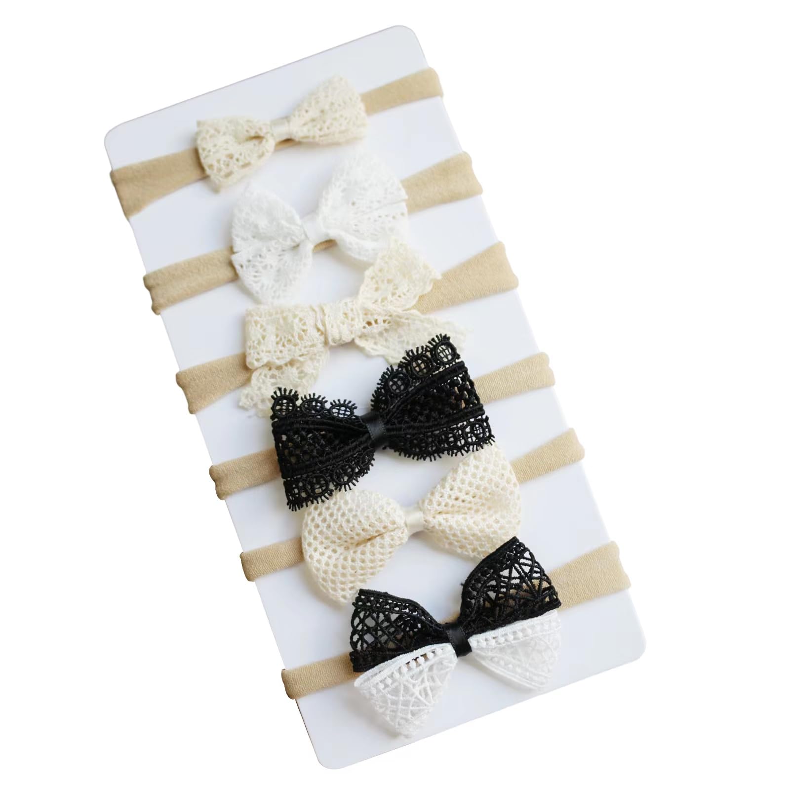 Mery Yuer Baby Girls Lace Headbands Hair Bows Nylon Hairbands Hair Accessories For Girls Newborn Infant Toddlers And Kids