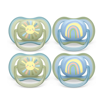 Philips Avent Ultra Air Pacifier - 4 X Light, Breathable Baby Pacifiers For Babies Aged 0-6 Months, Bpa Free With Sterilizer Car