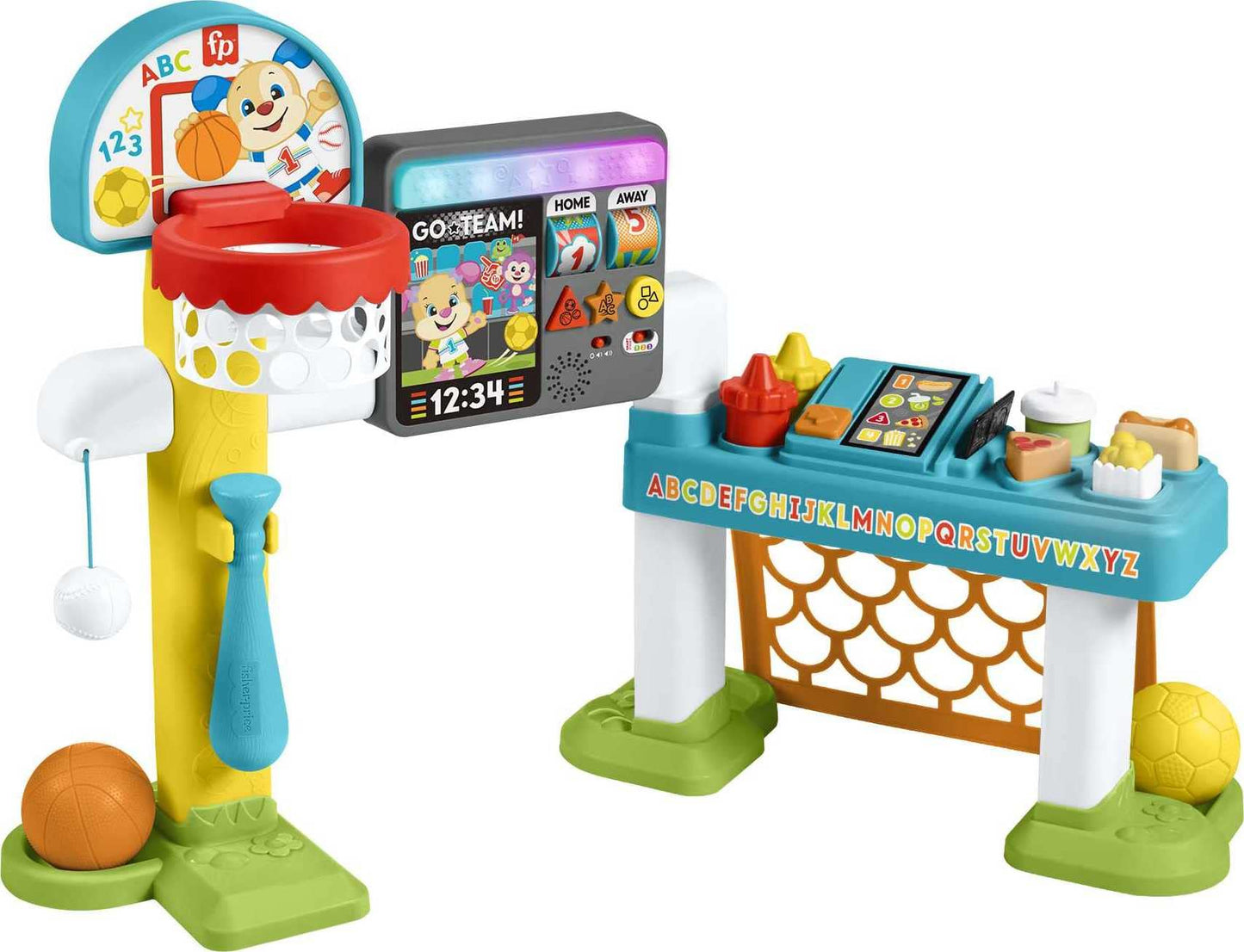Fisher-Price Toddler Learning Toy Laugh & Learn 4-in-1 Game Experience Sports Activity Center with Smart Stages for Infants Ages