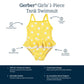 Gerber Girls' One-Piece Swimsuit, Yellow White Polka Dot, 6-9 Months