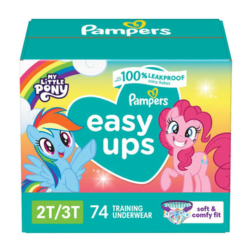 Pampers Training Pants - Easy Ups Girls & Boys - Size 2T-3T, 74 Count, My Little Pony Potty Underwear (Packaging May Vary)
