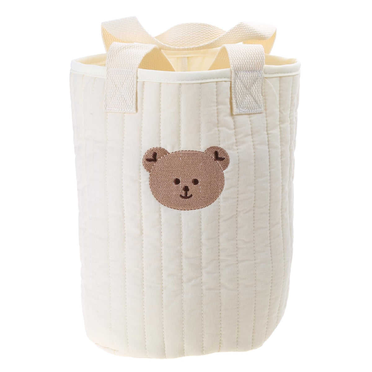 REDYY Bear Storage Bucket Beige Cotton Storage Basket Diaper Bag Large Capacity Cotton Storage Bin for Home Nursery Room Bear St