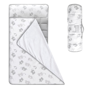 Moonsea Nap Mat For Toddlers Elephant With Removable Pillow And Fleece Minky Blanket, Lightweight Perfect For Kids Preschool, Da