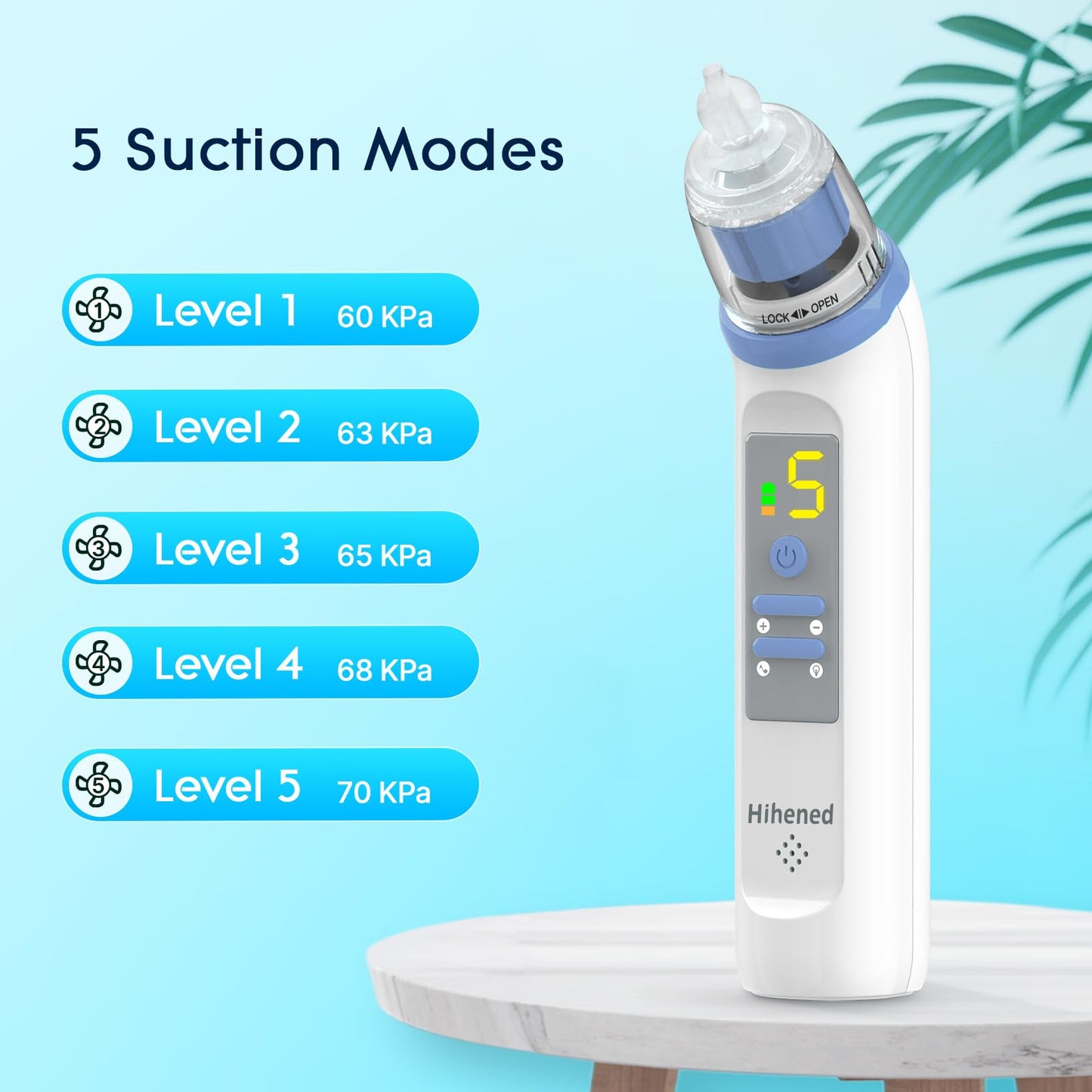 Electric Nasal Aspirator For Baby, Nose Aspirator For Toddlers, Rechargeable Baby Nose Sucker, Nose Cleaner With 3 Silicone Tips
